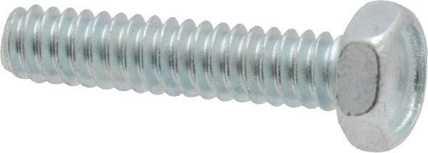 Value Collection - #10-24 UNC, 7/8" Length Under Head Hex Drive Machine Screw - Hex Head, Grade 2 Steel, Zinc-Plated Finish, Without Washer - USA Tool & Supply