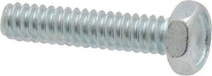 Value Collection - #10-24 UNC, 7/8" Length Under Head Hex Drive Machine Screw - Hex Head, Grade 2 Steel, Zinc-Plated Finish, Without Washer - USA Tool & Supply