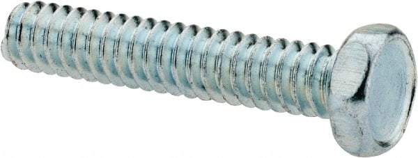 Value Collection - #10-24 UNC, 1" Length Under Head Hex Drive Machine Screw - Hex Head, Grade 2 Steel, Zinc-Plated Finish, Without Washer - USA Tool & Supply