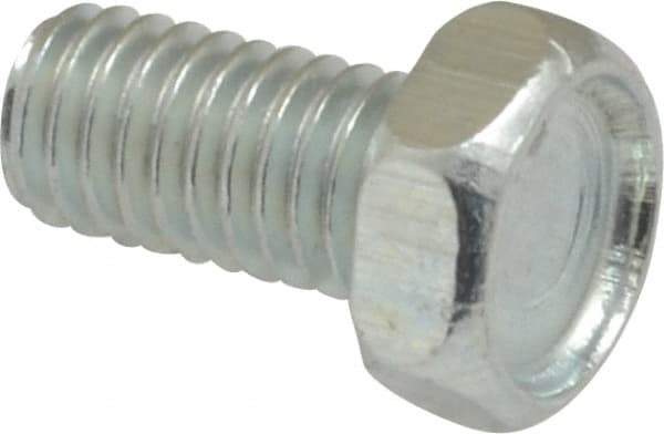 Value Collection - #10-32 UNF, 3/8" Length Under Head Hex Drive Machine Screw - Hex Head, Grade J82 Steel, Zinc-Plated Finish, Without Washer - USA Tool & Supply