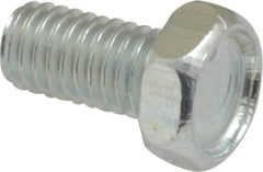 Value Collection - #10-32 UNF, 3/8" Length Under Head Hex Drive Machine Screw - Hex Head, Grade J82 Steel, Zinc-Plated Finish, Without Washer - USA Tool & Supply