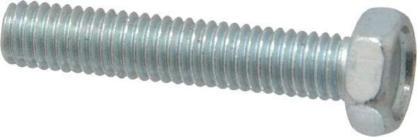 Value Collection - #10-32 UNF, 1" Length Under Head Hex Drive Machine Screw - Hex Head, Grade J82 Steel, Zinc-Plated Finish, Without Washer - USA Tool & Supply