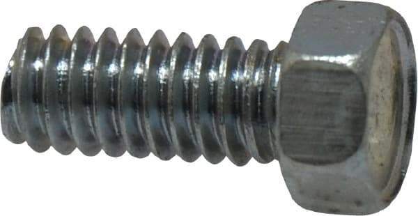 Value Collection - #12-24 UNC, 1/2" Length Under Head Hex Drive Machine Screw - Hex Head, Grade 2 Steel, Zinc-Plated Finish, Without Washer - USA Tool & Supply