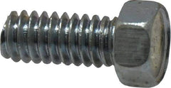 Value Collection - #12-24 UNC, 1/2" Length Under Head Hex Drive Machine Screw - Hex Head, Grade 2 Steel, Zinc-Plated Finish, Without Washer - USA Tool & Supply