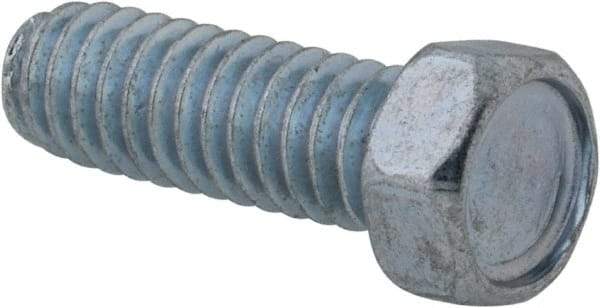 Value Collection - #12-24 UNC, 5/8" Length Under Head Hex Drive Machine Screw - Hex Head, Grade 2 Steel, Zinc-Plated Finish, Without Washer - USA Tool & Supply