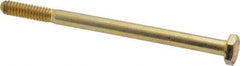 Made in USA - 1/4-20 UNC, 3-3/4" Length Under Head Hex Head Cap Screw - Partially Threaded, Grade 8 Alloy Steel, Zinc Yellow Dichromate Finish, 7/16" Hex - USA Tool & Supply