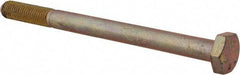 Made in USA - 1/4-28 UNF, 3-1/4" Length Under Head Hex Head Cap Screw - Partially Threaded, Grade 8 Alloy Steel, Zinc Yellow Dichromate Finish, 1/2" Hex - USA Tool & Supply
