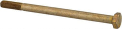 Made in USA - 1/4-28 UNF, 3-3/4" Length Under Head Hex Head Cap Screw - Partially Threaded, Grade 8 Alloy Steel, Zinc Yellow Dichromate Finish, 1/2" Hex - USA Tool & Supply