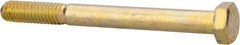 Made in North America - 5/16-18 UNC, 3-1/4" Length Under Head Hex Head Cap Screw - Partially Threaded, Grade 8 Alloy Steel, Zinc Yellow Dichromate Finish, 1/2" Hex - USA Tool & Supply