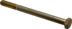 Value Collection - 5/16-18 UNC, 3-3/4" Length Under Head Hex Head Cap Screw - Partially Threaded, Grade 8 Alloy Steel, Zinc Yellow Dichromate Finish, 1/2" Hex - USA Tool & Supply