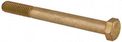 Made in USA - 3/8-16 UNC, 3-3/4" Length Under Head Hex Head Cap Screw - Partially Threaded, Grade 8 Alloy Steel, Zinc Yellow Dichromate Finish, 9/16" Hex - USA Tool & Supply