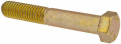 Made in USA - 7/16-14 UNC, 2-3/4" Length Under Head Hex Head Cap Screw - Partially Threaded, Grade 8 Alloy Steel, Zinc Yellow Dichromate Finish, 5/8" Hex - USA Tool & Supply