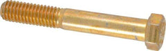 Made in USA - 7/16-14 UNC, 3" Length Under Head Hex Head Cap Screw - Partially Threaded, Grade 8 Alloy Steel, Zinc Yellow Dichromate Finish, 5/8" Hex - USA Tool & Supply