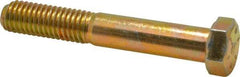 Made in USA - 1/2-13 UNC, 3-1/4" Length Under Head Hex Head Cap Screw - Partially Threaded, Grade 8 Alloy Steel, Zinc Yellow Dichromate Finish, 3/4" Hex - USA Tool & Supply
