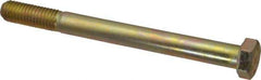 Made in USA - 1/2-13 UNC, 5-1/2" Length Under Head Hex Head Cap Screw - Partially Threaded, Grade 8 Alloy Steel, Zinc Yellow Dichromate Finish, 3/4" Hex - USA Tool & Supply
