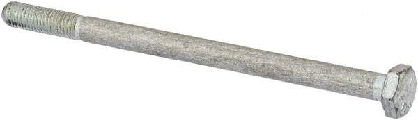 Made in USA - 1/4-28 UNF, 4" Length Under Head Hex Head Cap Screw - Partially Threaded, Grade 5 Steel, Zinc-Plated Finish, 7/16" Hex - USA Tool & Supply