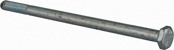 Made in USA - 1/4-28 UNF, 4-1/2" Length Under Head Hex Head Cap Screw - Partially Threaded, Grade 5 Steel, Zinc-Plated Finish, 7/16" Hex - USA Tool & Supply