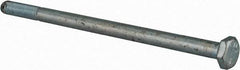 Made in USA - 1/4-28 UNF, 4-1/2" Length Under Head Hex Head Cap Screw - Partially Threaded, Grade 5 Steel, Zinc-Plated Finish, 7/16" Hex - USA Tool & Supply