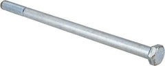 Made in USA - 3/8-16 UNC, 7" Length Under Head Hex Head Cap Screw - Grade 5 Steel, Zinc-Plated Finish, 9/16" Hex - USA Tool & Supply
