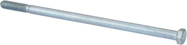 Made in USA - 3/8-16 UNC, 8" Length Under Head Hex Head Cap Screw - Grade 5 Steel, Zinc-Plated Finish, 9/16" Hex - USA Tool & Supply