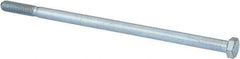 Made in USA - 3/8-16 UNC, 8" Length Under Head Hex Head Cap Screw - Grade 5 Steel, Zinc-Plated Finish, 9/16" Hex - USA Tool & Supply