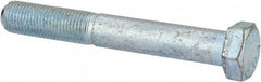 Made in USA - 3/8-24 UNF, 2-3/4" Length Under Head Hex Head Cap Screw - Partially Threaded, Grade 5 Steel, Zinc-Plated Finish, 9/16" Hex - USA Tool & Supply