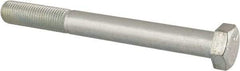 Made in USA - 3/8-24 UNF, 3-1/2" Length Under Head Hex Head Cap Screw - Partially Threaded, Grade 5 Steel, Zinc-Plated Finish, 9/16" Hex - USA Tool & Supply