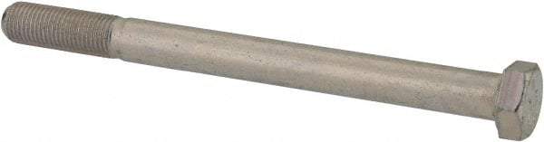 Made in USA - 3/8-24 UNF, 4-1/2" Length Under Head Hex Head Cap Screw - Partially Threaded, Grade 5 Steel, Zinc-Plated Finish, 9/16" Hex - USA Tool & Supply