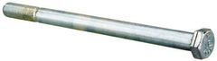 Made in USA - 3/8-24 UNF, 5-1/2" Length Under Head Hex Head Cap Screw - Partially Threaded, Grade 5 Steel, Zinc-Plated Finish, 9/16" Hex - USA Tool & Supply