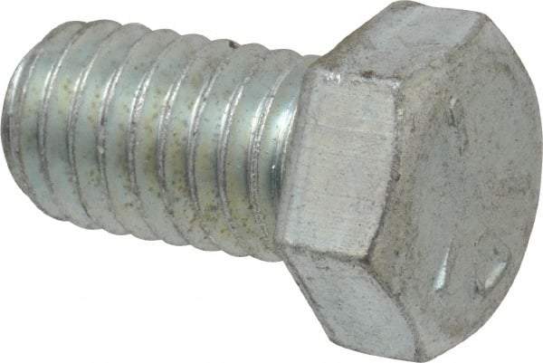 Made in USA - 7/16-14 UNC, 3/4" Length Under Head Hex Head Cap Screw - Fully Threaded, Grade 5 Steel, Zinc-Plated Finish, 5/8" Hex - USA Tool & Supply