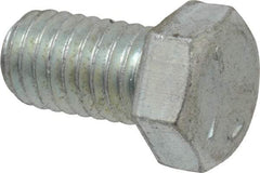 Made in USA - 7/16-14 UNC, 3/4" Length Under Head Hex Head Cap Screw - Fully Threaded, Grade 5 Steel, Zinc-Plated Finish, 5/8" Hex - USA Tool & Supply