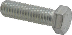 Made in USA - 7/16-14 UNC, 1-1/2" Length Under Head Hex Head Cap Screw - Partially Threaded, Grade 5 Steel, Zinc-Plated Finish, 5/8" Hex - USA Tool & Supply