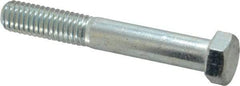 Made in USA - 7/16-14 UNC, 3" Length Under Head Hex Head Cap Screw - Partially Threaded, Grade 5 Steel, Zinc-Plated Finish, 5/8" Hex - USA Tool & Supply