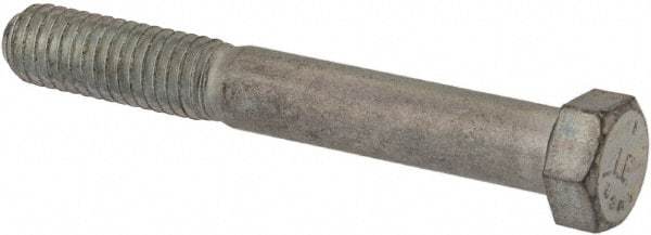 Made in USA - 7/16-14 UNC, 3-1/4" Length Under Head Hex Head Cap Screw - Partially Threaded, Grade 5 Steel, Zinc-Plated Finish, 5/8" Hex - USA Tool & Supply