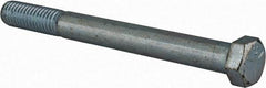 Made in USA - 7/16-14 UNC, 4-1/2" Length Under Head Hex Head Cap Screw - Partially Threaded, Grade 5 Steel, Zinc-Plated Finish, 5/8" Hex - USA Tool & Supply