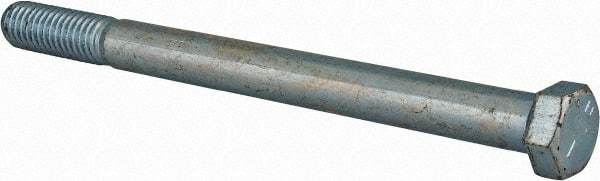 Made in USA - 7/16-14 UNC, 5-1/2" Length Under Head Hex Head Cap Screw - Partially Threaded, Grade 5 Steel, Zinc-Plated Finish, 5/8" Hex - USA Tool & Supply