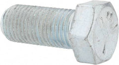 Made in USA - 7/16-20 UNF, 1" Length Under Head Hex Head Cap Screw - Fully Threaded, Grade 5 Steel, Zinc-Plated Finish, 5/8" Hex - USA Tool & Supply