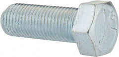 Made in USA - 7/16-20 UNF, 1-1/4" Length Under Head Hex Head Cap Screw - Fully Threaded, Grade 5 Steel, Zinc-Plated Finish, 5/8" Hex - USA Tool & Supply