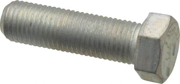 Made in USA - 7/16-20 UNF, 1-1/2" Length Under Head Hex Head Cap Screw - Fully Threaded, Grade 5 Steel, Zinc-Plated Finish, 5/8" Hex - USA Tool & Supply