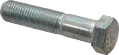 Made in USA - 7/16-20 UNF, 2" Length Under Head Hex Head Cap Screw - Partially Threaded, Grade 5 Steel, Zinc-Plated Finish, 5/8" Hex - USA Tool & Supply
