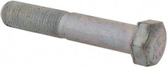 Made in USA - 7/16-20 UNF, 2-1/2" Length Under Head Hex Head Cap Screw - Partially Threaded, Grade 5 Steel, Zinc-Plated Finish, 5/8" Hex - USA Tool & Supply