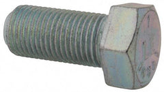 Made in USA - 9/16-18 UNF, 1-1/4" Length Under Head Hex Head Cap Screw - Fully Threaded, Grade 5 Steel, Zinc-Plated Finish, 13/16" Hex - USA Tool & Supply
