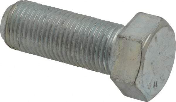 Made in USA - 9/16-18 UNF, 1-1/2" Length Under Head Hex Head Cap Screw - Fully Threaded, Grade 5 Steel, Zinc-Plated Finish, 13/16" Hex - USA Tool & Supply