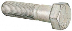 Made in USA - 9/16-18 UNF, 2-1/4" Length Under Head Hex Head Cap Screw - Partially Threaded, Grade 5 Steel, Zinc-Plated Finish, 13/16" Hex - USA Tool & Supply