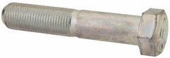 Made in USA - 9/16-18 UNF, 3" Length Under Head Hex Head Cap Screw - Partially Threaded, Grade 5 Steel, Zinc-Plated Finish, 13/16" Hex - USA Tool & Supply