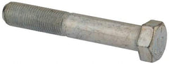 Made in USA - 9/16-18 UNF, 3-1/2" Length Under Head Hex Head Cap Screw - Partially Threaded, Grade 5 Steel, Zinc-Plated Finish, 13/16" Hex - USA Tool & Supply