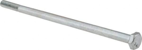 Value Collection - 1/4-20 UNC, 5-1/2" Length Under Head Hex Head Cap Screw - Partially Threaded, Grade 2 Steel, Zinc-Plated Finish, 7/16" Hex - USA Tool & Supply