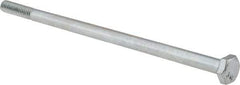 Value Collection - 1/4-20 UNC, 5-1/2" Length Under Head Hex Head Cap Screw - Partially Threaded, Grade 2 Steel, Zinc-Plated Finish, 7/16" Hex - USA Tool & Supply