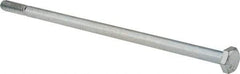 Value Collection - 1/4-20 UNC, 6" Length Under Head Hex Head Cap Screw - Partially Threaded, Grade 2 Steel, Zinc-Plated Finish, 7/16" Hex - USA Tool & Supply