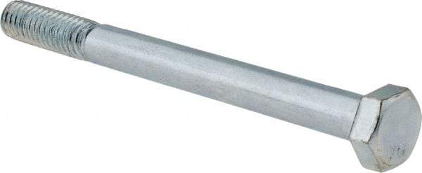 Value Collection - 5/16-18 UNC, 3-1/2" Length Under Head Hex Head Cap Screw - Partially Threaded, Grade 2 Steel, Zinc-Plated Finish, 1/2" Hex - USA Tool & Supply